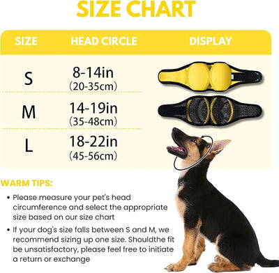 Waterproof Dog Ear Covers No Shake Ear Wraps for Dogs Bath,Grooming & Drying,Noise Protection Ear Muffs Anxiety Relief,Adjustable Calming Hoodie Shower Cap for Hematoma(Bright Yellow,M)