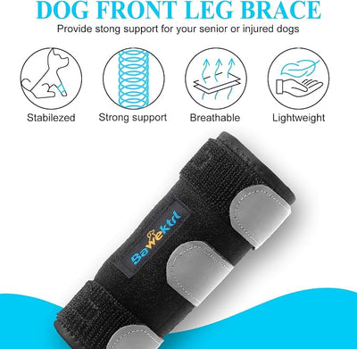 Dog Leg Brace for Front Hock Joint,Carpal Wrist Brace for Dogs Prevents Injuries Sprains Helps with Loss of Stability Caused by Arthritis, Keep Joint Warm, Reduces Pain Inflammation