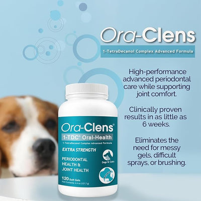 1-TDC Periodontal Supplement ES for Dog & Cat, Supports Oral, Hip & Joint Health, Muscle & Stamina Recovery, Skin & Coat Health, 120 Capsules
