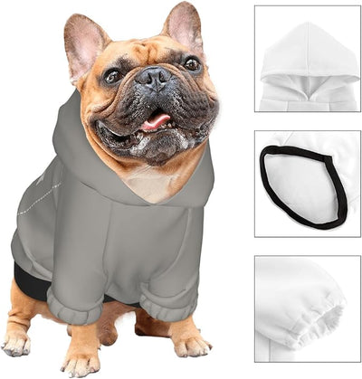 Personalized Chihuahua Dog Hoodie, Custom Pet Warm Sweatshirt Costume with Name Number Photo, Customize ID Clothes for Pupppy Kitten Dogs Cats, Grey, M
