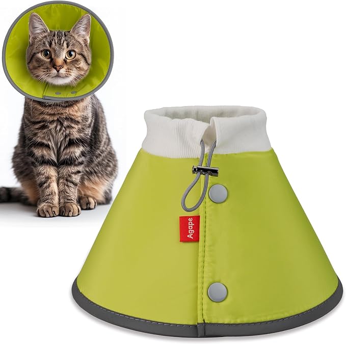 Agape Soft Dog Cone for Small Dogs & Cats, Recovery Collar to Stop Licking | Comfy E-Collar Alternative for Puppies, Adjustable Cloth Cone After Surgery, Protective Neck Cone for Kittens, Washable