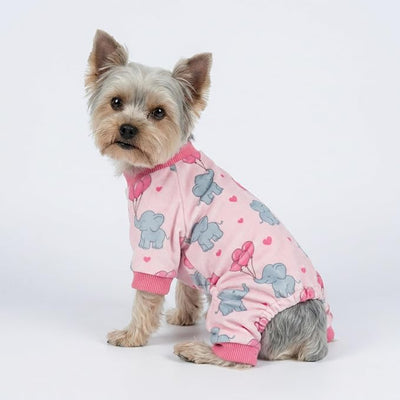 Fitwarm Elephant Fleece Dog Pajamas, Cozy Winter Clothes for Small Dogs Girl, Cute Pet Outfit, Pink, Blue, XL