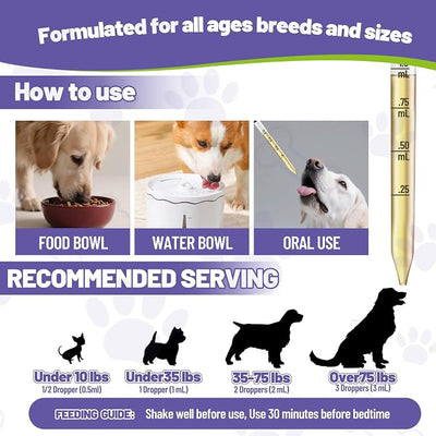 Melatonin for Dogs,Dog Sleep Aid,Calming for Dogs,Helps Restful Sleep, L-Theanine,Promotes Overall Well-Being,Multiple Vitamins,Suitable for All Dog,100% Natural