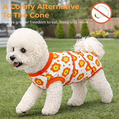Soft Recovery Suit for Female/Male Dog Cat After Spay/Neuter Surgery, Bandana Set Included, E-Collar Cone Alternative Anti Licking Abdominal Wounds, Small Dogs Full Body Onesie, Pet Onesies Bodysuit