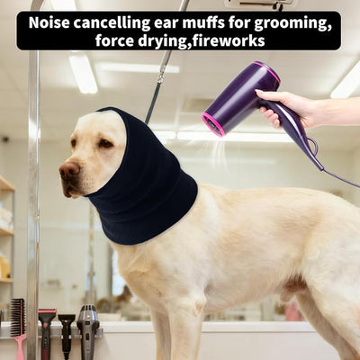 3Pack Dog Calming Hoodie for Small to Large Dogs High Elastic Pet Anxiety Relief Ear Wrap Cat Calming Collar Noise Reduce Protection for Fireworks,Thunder,Force Drying (Small+Medium+Large) (Black)