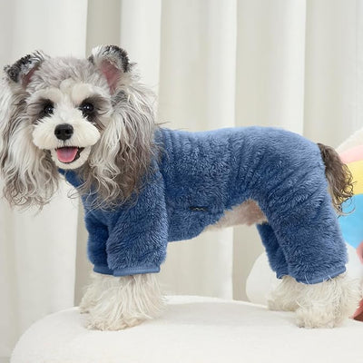 XPUDAC 3 Pack Dog Sweater, Dog Winter Clothes for Small Medium Dogs Girl Boys Fleece Pet Pajamas for Winter Christmas-M（Blue,Navy,Grey