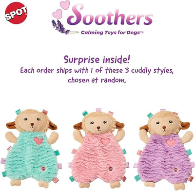 SPOT Soothers Tabbie Lambie Dog Toy - 12in Stuffing-Free Calming Plush with Lavender Scent & Squeaker for Puppies & Small Dogs, Separation Anxiety Relief - 1 of 3 Assorted Colors, Sent at Random