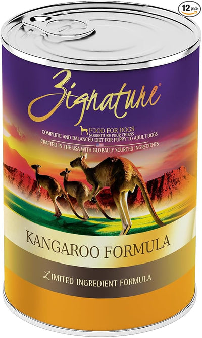 Zignature Kangaroo Canned Dog Food Formula 12/13oz