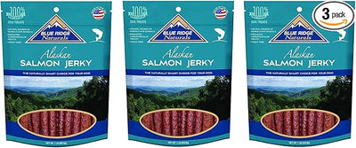 Blue Ridge Naturals (3 Pack) Oven Baked Salmon Jerky Dog Treats, 3 Pounds Total