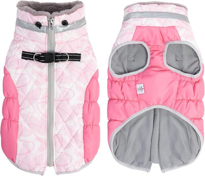 CuteBone Cozy Waterproof Thick Dog Winter Coat Doggie Jacket Warm Pet Clothes Comfortable Puffer Dog Vest for Small Medium Large Dogs with Harness Hole YRFN14L
