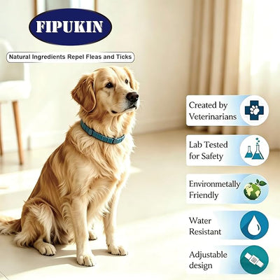 Flea and Tick Collar for Large Dogs, 2‑Pack | Double Protection for Multi‑Dog Homes, 8‑Month Waterproof Design | Natural Essential Oils, No Harsh Chemicals