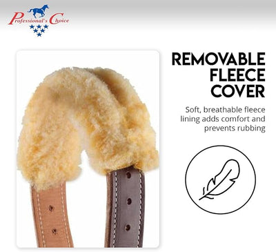 Professional's Choice The Dare Cribbing Control Collar | Durable Leather Cribbing Prevention for Horses | Fully Reversible Adjustable Fit with Removable Fleece