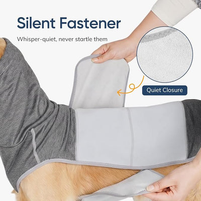 Dog Thunder Vest, Anxiety Relief Shirt with Noise-Reducing Hood, Calming Wrap, Gentle Compression Jacket for Thunder Storm, Fireworks Separation Stress, Fireworks,S, Black