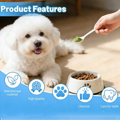 Dental Powder for Dogs, Teeth Cleaning & Fresh Breath, Tartar Control Dog Supplement, Supports Healthy Gums & Oral Care, Easy Mix Daily Dental Care for Dogs, Natural Breath Freshener (3 Pcs)