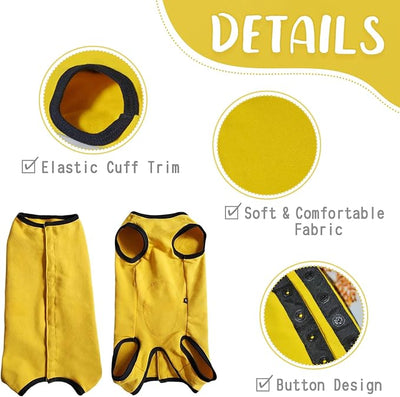 Dog's Recovery Suit Post Surgery Shirt for Puppy, Small Dog Surgical Recovery Suit for Female Male Dogs, Dog Onesie Protect Surgical Wound(Yellow-m)