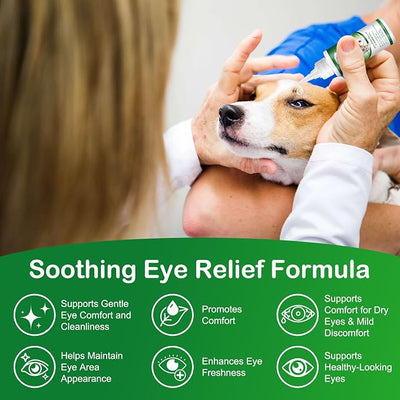 VOSIFSDIY Eye Drops for Dogs, 2PCS Cats and Dogs Eye Drops, Dog Eye Infection Treatment Relieve Eyes Itching & Irritation, Pink Eye & Allergies Symptoms Safe & Gentle Formula
