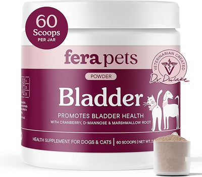 Fera Pets Bladder Support - Cranberry Supplement for Dogs & Cats - 60 Scoops