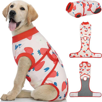 Kuoser Dog Recovery Suit for Surgery, Soft Dog Surgery Suit Female Male Spay Neuter, Anti-Licking Pet Onesie for Abdominal Wounds, Skin Disease, Doggy Cone Alternative Surgical Recovery Bodysuit, M