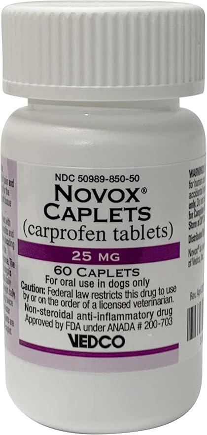 NOVOX® (CARPROFEN Tablets) CAPLETS 25MG 60 CT