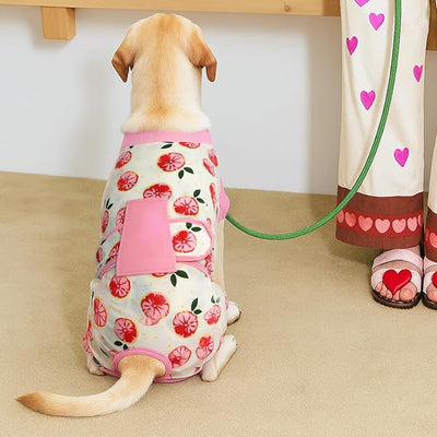 Recovery Suit for Dogs Cats After Surgery, E-Collar & Cone Alternative Surgical Suit, Prevent Licking Dog Onesies Pet Surgery Recovery Suit Soft Dog Bodysuit, Pink, XS
