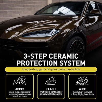 Protect Pro Ceramic Coating for Cars – Professional SiO2 Paint Protection – Up to 4 Years Durability, High Gloss, Scratch Resistance and Hydrophobic Water Beading