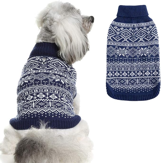 HOMIMP Dog Sweater Argyle - Warm Sweater Winter Clothes Puppy Soft Coat, Ugly Dog Sweater for Small Medium and Large Dogs, Pet Clothing Boy Girl
