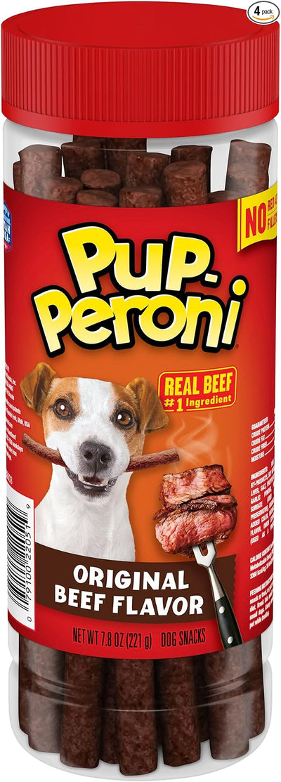 Pup-Peroni Dog Treats, Original Beef Flavor, 7.8 Ounce (Pack of 4), Made with Real Beef