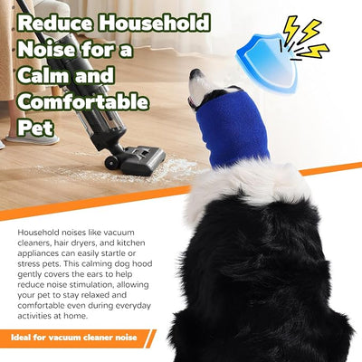 Dog & Cat Calming Band Cat Anxiety Relief Cover,Double Layer Thickened Pet Ears Elastic Neck Band Noise Cancelling Ear Muffs for Anxiety Relief/Noise Protection,Grooming,Thunder,Fireworks