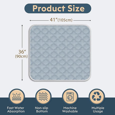 FunFurry Washable Pee Pads for Dogs - 2 Pack Reusable Pee Pads，Waterproof Puppy Pads，Pet Training Pads，Super Absorbent with Dog Paw Shape Non-Slip Backing (Light Grey, 36" X 41" - 2 Pack)