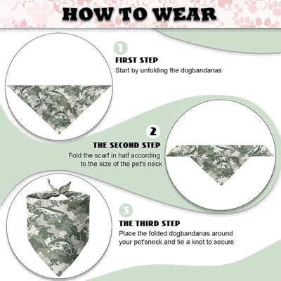 KEIAHUAN Fish Camo Hunting Dog Bandana Handkerchiefs Scarfs Triangle Bibs Washable Double Reversible Kerchief Scarf Adjustable Accessories for Small to Large Dog Puppy Cat