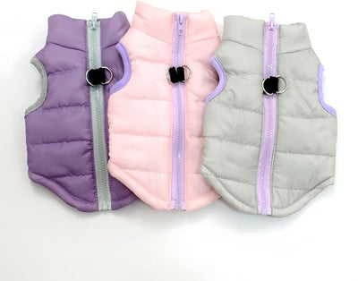 Winter Waterproof Windproof Vest Coat for Small Medium Dogs - Warm Jacket for Cold Weather (Not Suitable for Big Dogs) X-Purple S