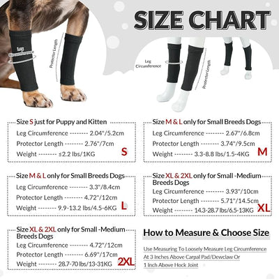 ROZKITCH 4 PCS Cat Sleeve to Stop Licking, Cat Leg Wrap, Leg Lick Protection Sleeve for Hot Spot, Stop Pet Licking and Chewing-Legs