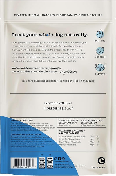 Crumps Naturals Beef Tendersticks 58g/2oz | High Protein Dog Treats | Baked Beef | Single Ingredient | Great for training