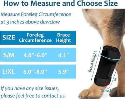 Dog Front Leg Brace, Pair of Dog Leg Brace with Metal Strips, Canine Front Leg Hock Wrap Sleeve for Carpal Support, Protects Wounds Brace Heals and Prevents Injuries and Sprains (S/M)