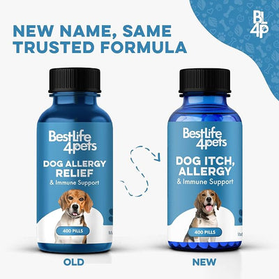 Dog Allergy Relief & Immune System Booster – Homeopathic Formula for Allergy Support & Skin Relief for Dog Itching – Helps with Sneezing, Runny Nose, Swelling, & Seasonal Allergies – 400 Tiny Pills