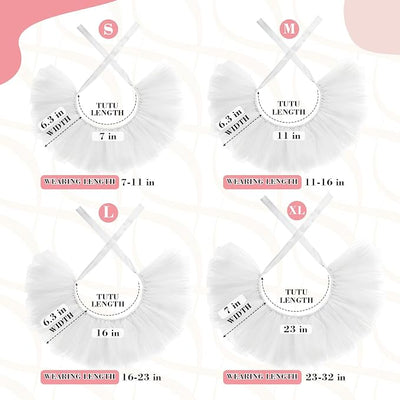 2 Pcs Dog Crown Headband Dog Tutu Dress Set Crystal Rhinestone Tiara Crown Tutu Skirt Pet Dress Costume for Puppy Birthday Party Wedding Photo Prop Costume(Medium,White)