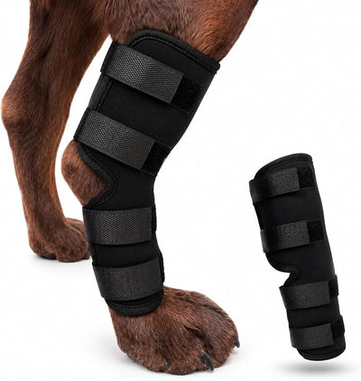 Dog Knee Brace for Hind Leg, Dog Hock Brace for Back Leg Support, Adjustable ACL CCL Brace for Dogs, Rear Leg Support for Joint Stability, Recovery & Mobility, Small Medium Large Dogs (Black, S)