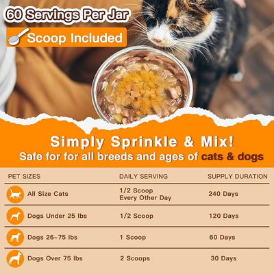DRFOSTER Pumpkin Powder for Dogs - Fiber Supplements for Dogs & Cats with Organic Pumpkin, Apple, Carrots and Digestive Enzymes - Healthy Stool and Digestion, Diarrhea & Constipation Relief, 10.58 oz