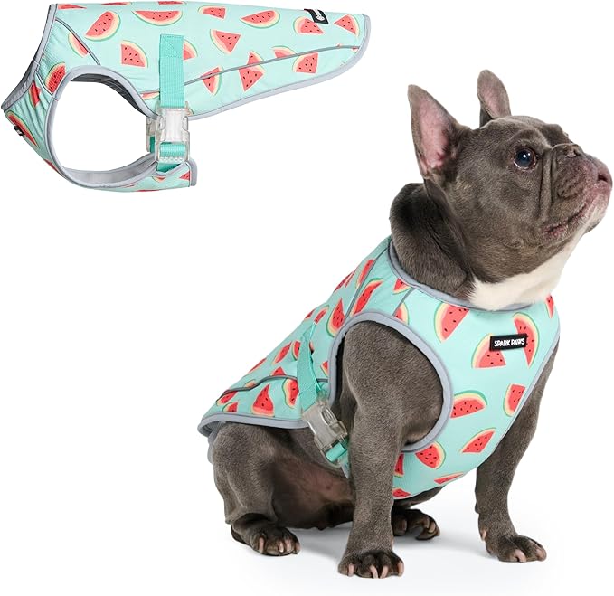 Spark Paws Dog Cooling Vest - SPF 50 UV Sun Protection - Summer Heat Relief Gear for Dogs, Lightweight, Evaporative Cooling - Dog Anxiety Relief Vest During Hot Days - Watermelon - Size XL