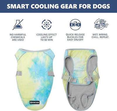 Spark Paws Dog Cooling Vest - SPF 50 UV Sun Protection - Summer Heat Relief Gear for Dogs, Lightweight, Evaporative Cooling - Dog Anxiety Relief Vest During Hot Days - Tropical Storm, 3XL
