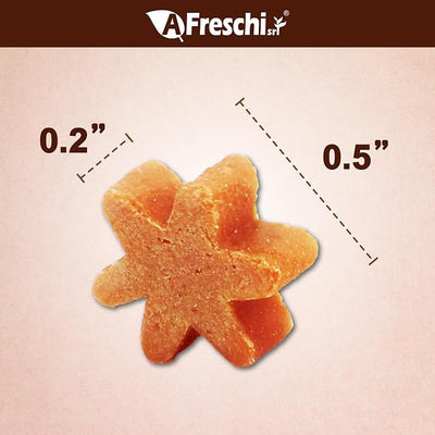 A Freschi srl Natural Turkey Treats, Hexagonal Shape, USA-Sourced Trukey, All-Natural, Hypoallergenic, Low-Fat, Healthy & Easily Digestible, Puppy & Training Snack & Small Dogs, Star Bites 16 oz
