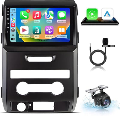 Car Radio for Ford F150 2009-2014: [4Core 64G ROM] 9 inch 1280 * 800 Touch Screen Stereo Head Unit with Wireless Carplay Android Auto GPS Bluetooth WiFi SWC FM RDS Mirror Link Backup Camera