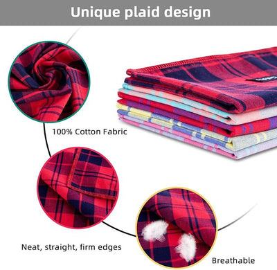 Spring Dog Bandana XLarge-Dog Scarf Vibrant Color Pink Green Plaid Printing Adjustable Bib Handkerchief Accessories for Large Dogs (XL)