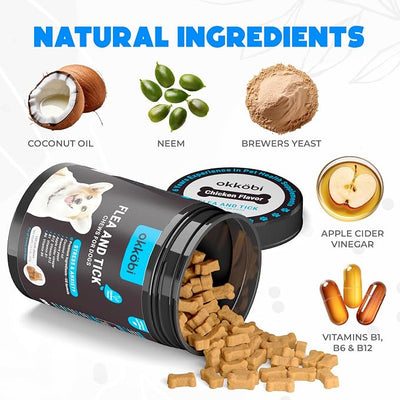 Flea and Tick Prevention Chewables for Dogs - 150 Chews - Flea & Tick Control - Vet-Approved Oral Treatment - Chicken Flavor