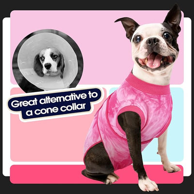 FUAMEY Surgery Recovery Suit for Large Dogs,Dog Surgery Suit Female Spay Male Dogs Neuter Recovery Shirt Dog Onesie Anti Licking Abdominal Wounds Pet Bodysuit Skin Conditions Rose Dye XXL
