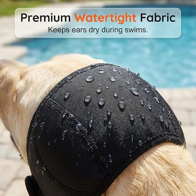 Noise Cancelling Ear Wrap, Dog Ear Muffs Noise Protection Comfortable Quiet Dogs Ear Muffs, Available Silent Elastic Calming Dog Ear Cover for Grooming, Bathing, Swimming (Medium)