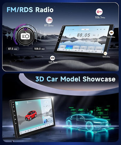 8Core4+64G Car Stereo for Toyota RAV4 2003-2005 Wireless CarPlay/Android Auto Android Radio with Qualcomm 9" IPS Touch Screen,BT5.1,DSP Hi-Res,GPS,SWC,Backup Camera for Toyota RAV4 Radio