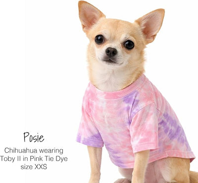 Pet Passion Toby II - The Perfect Tee, 3 Pack Short Sleeve Pet T-Shirt 100% Organic Cotton Tees Clothes for Small, Medium, Large Dogs, Pink Tie Dye, XX-Large (70-110 lbs)