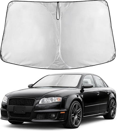 EcoNour Windshield Sunshade Compatible for Audi RS 4 2005-2006 2007 2008, Sun Visor for Front Windshield & Window Sun Shade Cover, UV Heat Blocker & Protector, Car Accessories