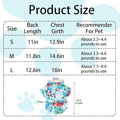 4 Pcs Dog Summer Shirts Floral Hawaii Dog Shirt Pet Clothes for Small Medium Dog Cats Boy Girl